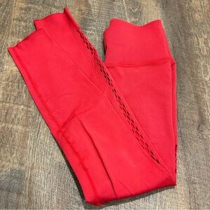 red fabletics sculptknit leggings - size small